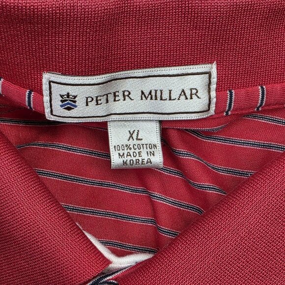 Peter Millar Polo Shirt Presidents Cup Mens XL Red Stripe USA Golf PGA Tour Flag - Picture 2 of 11